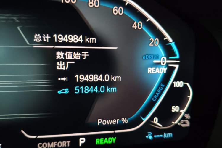 Used BMW 5 Series New Energy 2020 Mileage Upgrade Version 530Le Luxury Package Odometer Close Up