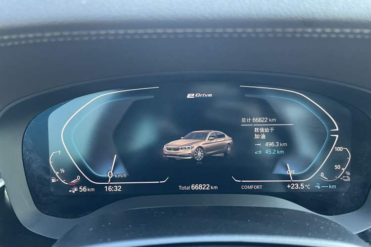 Used BMW 5 Series New Energy 2020 Mileage Upgrade Version 530Le Luxury Package Odometer Close Up