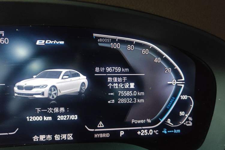 Used BMW 5 Series New Energy 2021 535Le Luxury Package Odometer Close Up