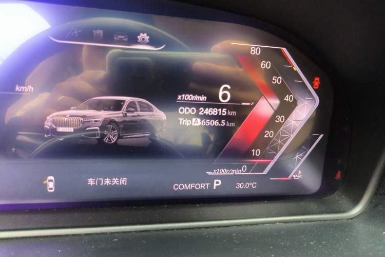 Used BMW 7 Series 2009 740Li Leading Model Odometer Close Up