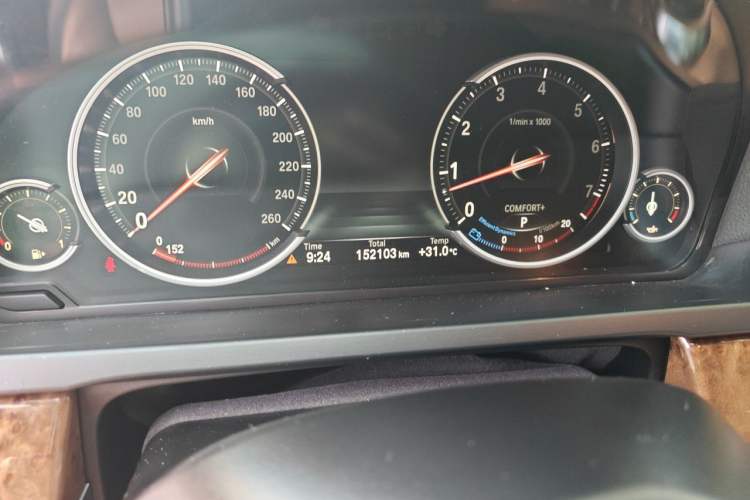 Used BMW 7 Series 2013 740Li Luxury Model Odometer Close Up