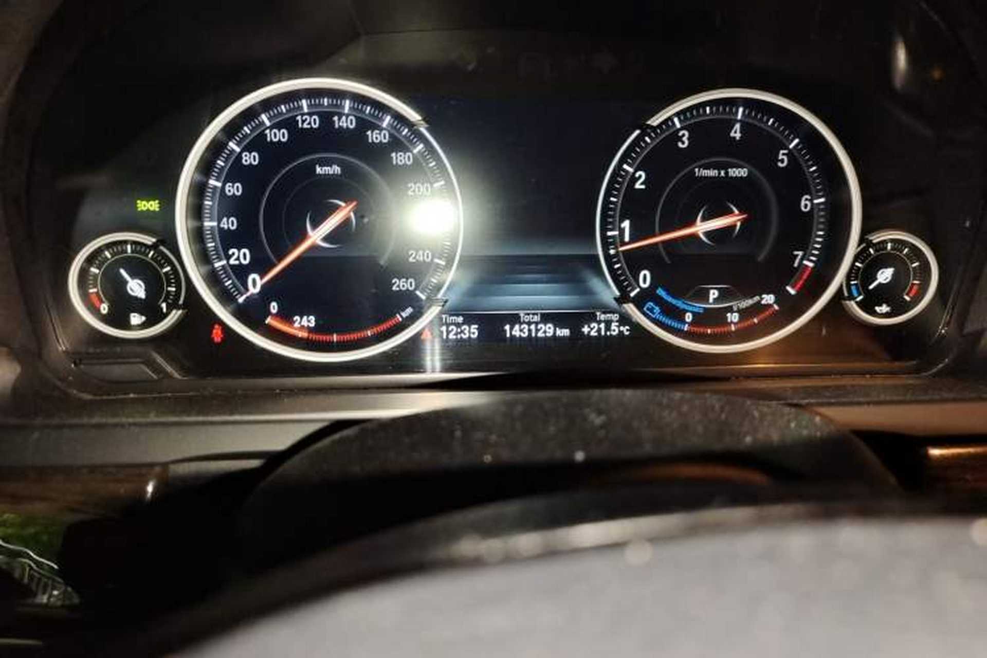 Used BMW 7 Series 2013 730Li Luxury Model Odometer Close Up