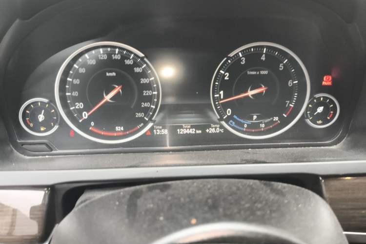 Used BMW 7 Series 2013 730Li Luxury Model Odometer Close Up