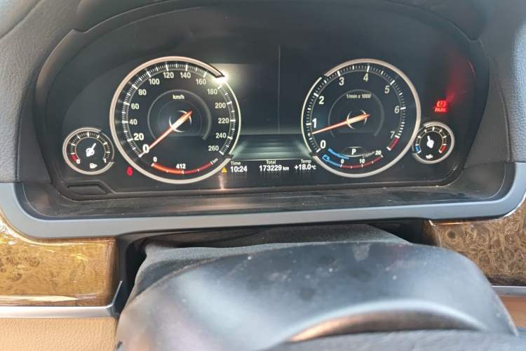 Used BMW 7 Series 2013 740Li Luxury Model Odometer Close Up
