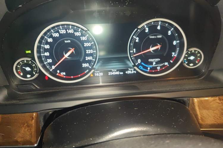 Used BMW 7 Series 2013 740Li Luxury Model Odometer Close Up