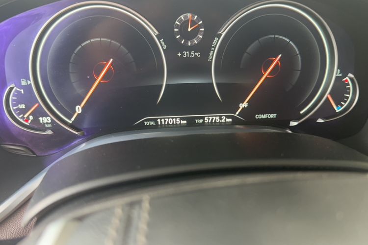 Used BMW 7 Series 2016 730Li Luxury Model Odometer Close Up