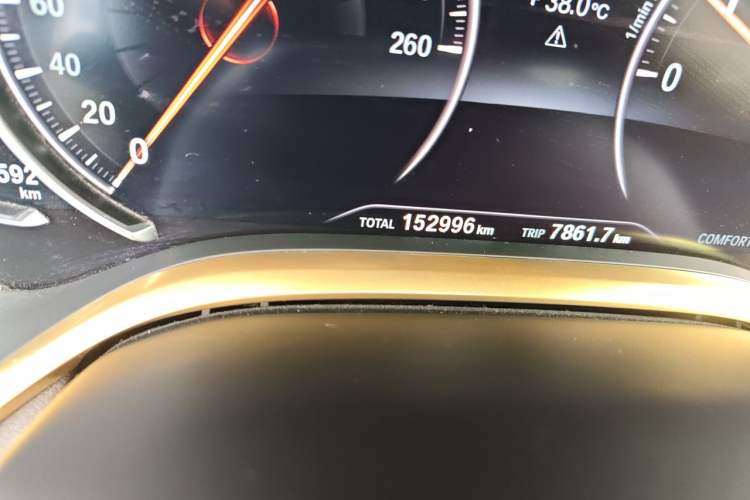 Used BMW 7 Series 2016 730Li Luxury Model Odometer Close Up