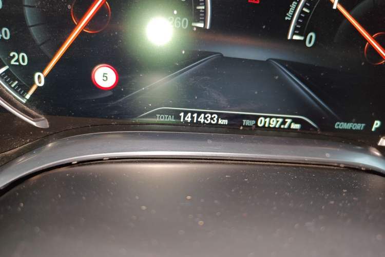 Used BMW 7 Series 2016 730Li Luxury Model Odometer Close Up