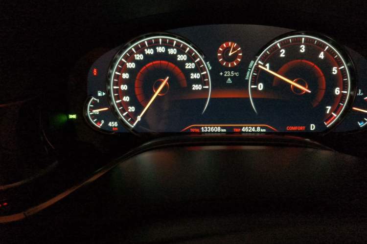 Used BMW 7 Series 2016 730Li Luxury Model Odometer Close Up