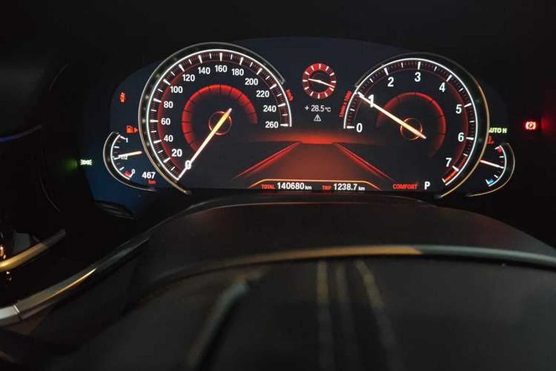 Used BMW 7 Series 2016 730Li Luxury Model Odometer Close Up