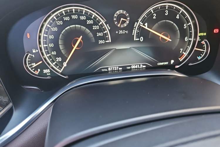 Used BMW 7 Series 2016 730Li Luxury Model Odometer Close Up