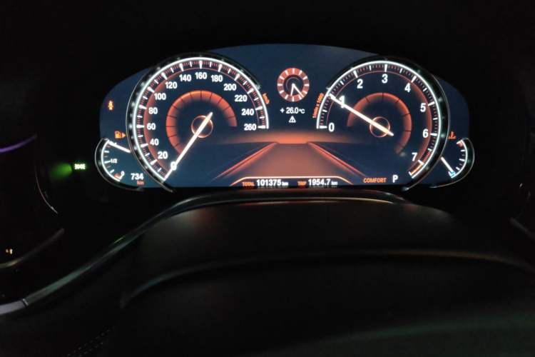 Used BMW 7 Series 2016 730Li Luxury Model Odometer Close Up