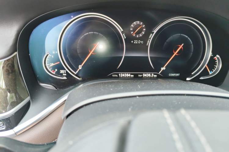 Used BMW 7 Series 2016 730Li Luxury Model Odometer Close Up