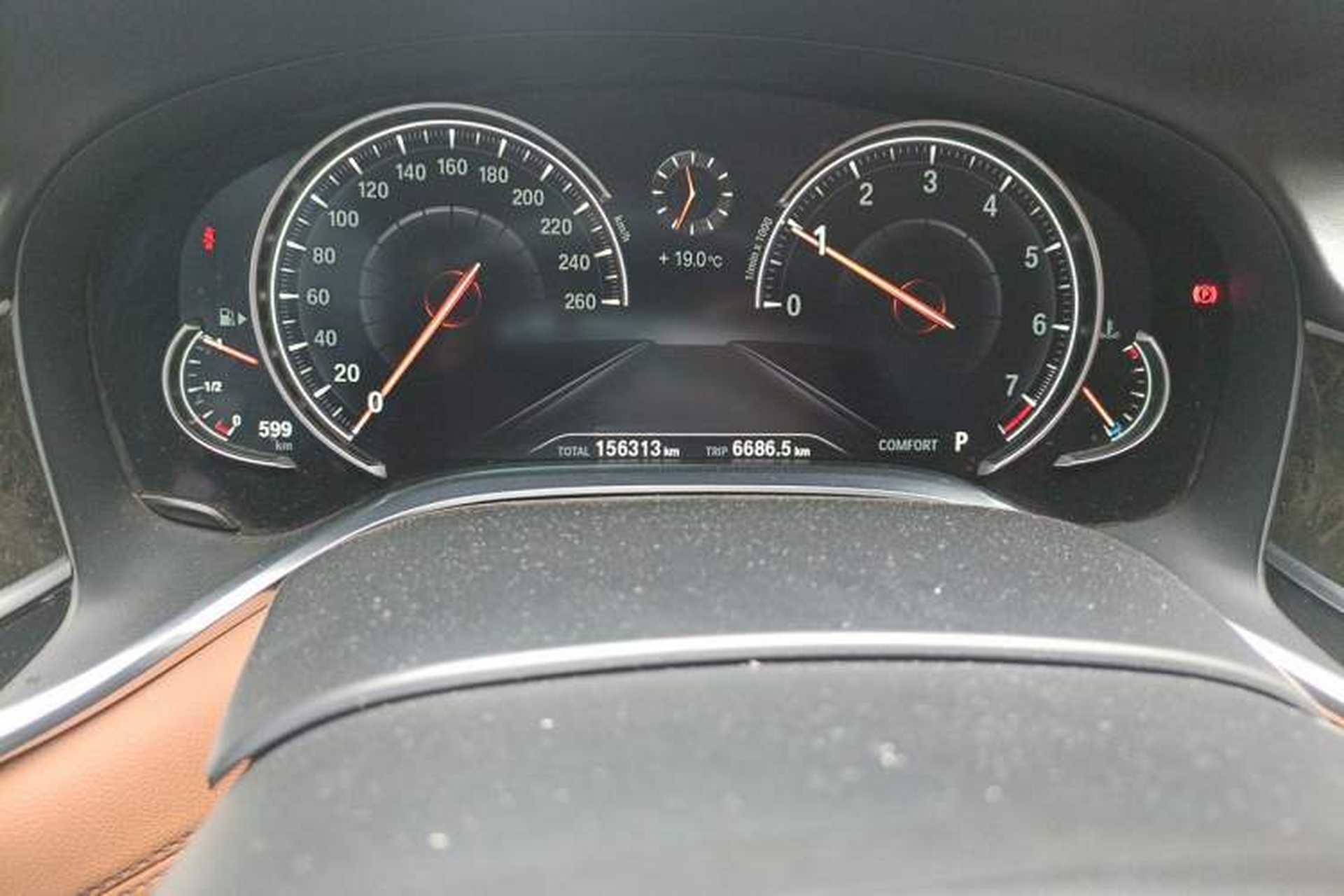 Used BMW 7 Series 2016 730Li Luxury Model Odometer Close Up