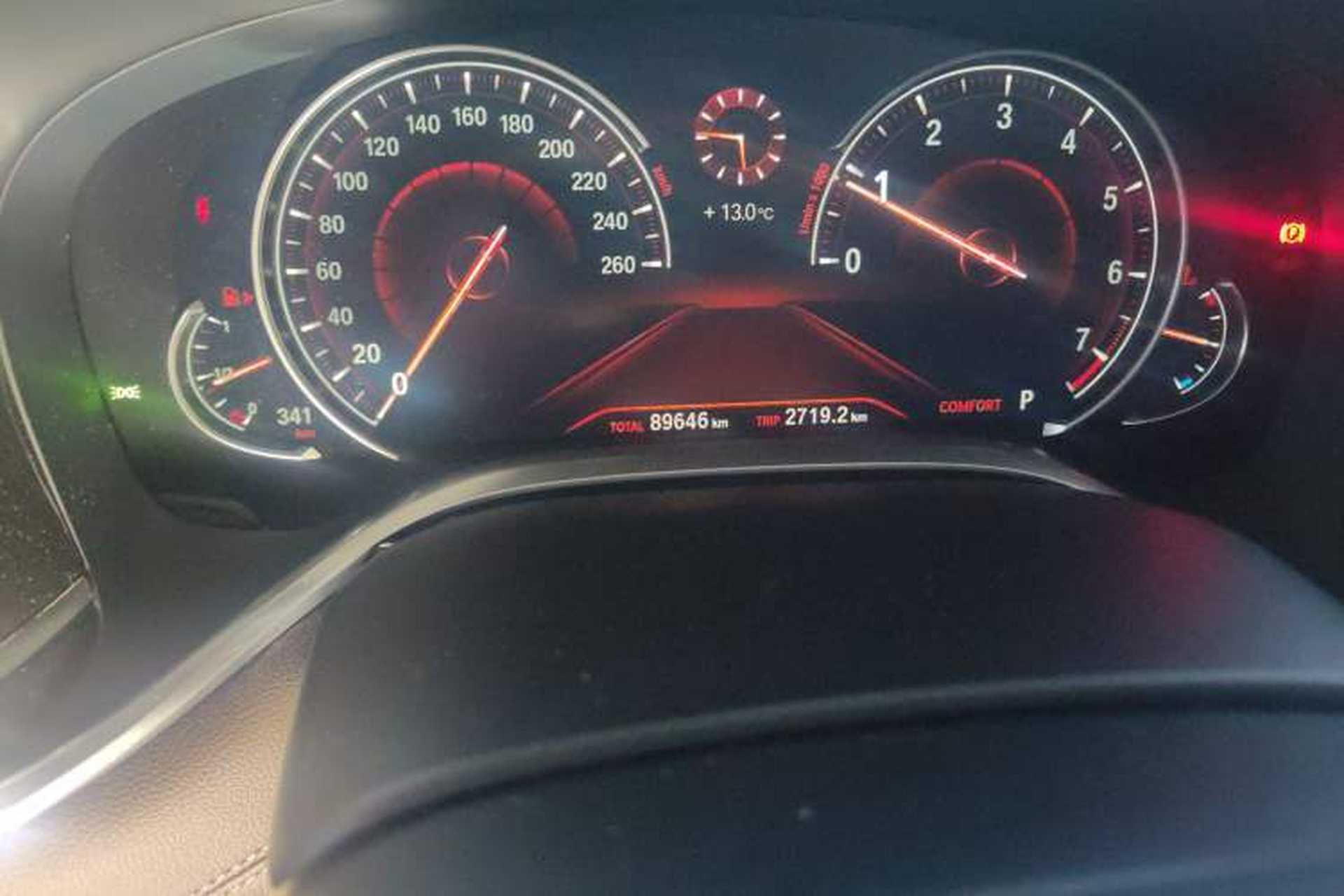 Used BMW 7 Series 2017 730Li Luxury Model Odometer Close Up