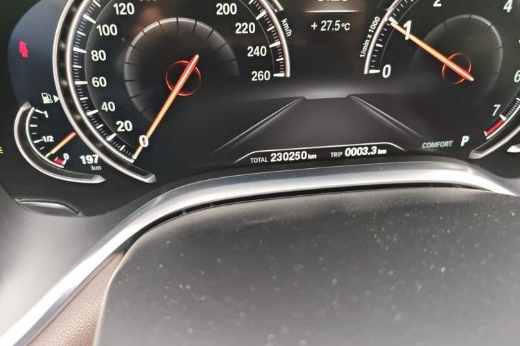 Used BMW 7 Series 2017 730Li Leading Model Odometer Close Up