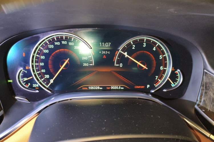 Used BMW 7 Series 2017 730Li Luxury Model Odometer Close Up