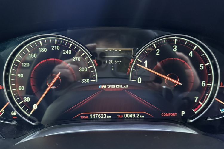 Used BMW 7 Series 2017 740Li Luxury Edition Odometer Close Up