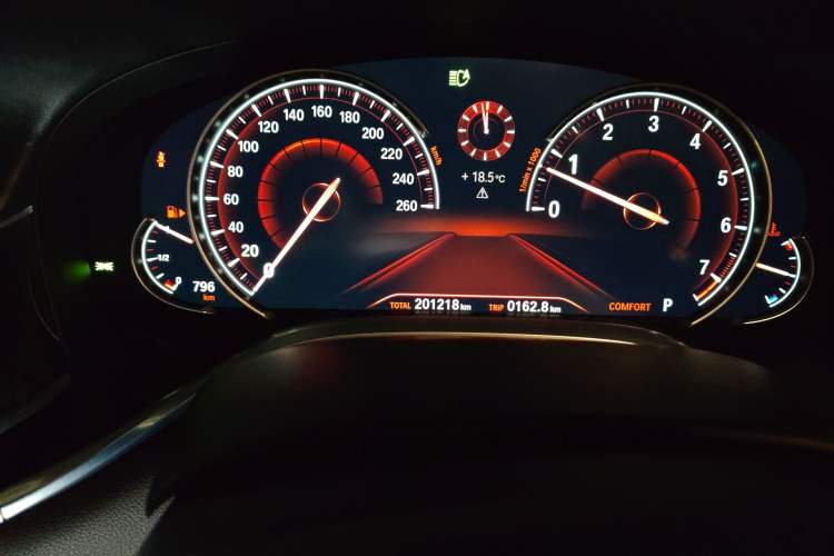 Used BMW 7 Series 2017 730Li Luxury Model Odometer Close Up