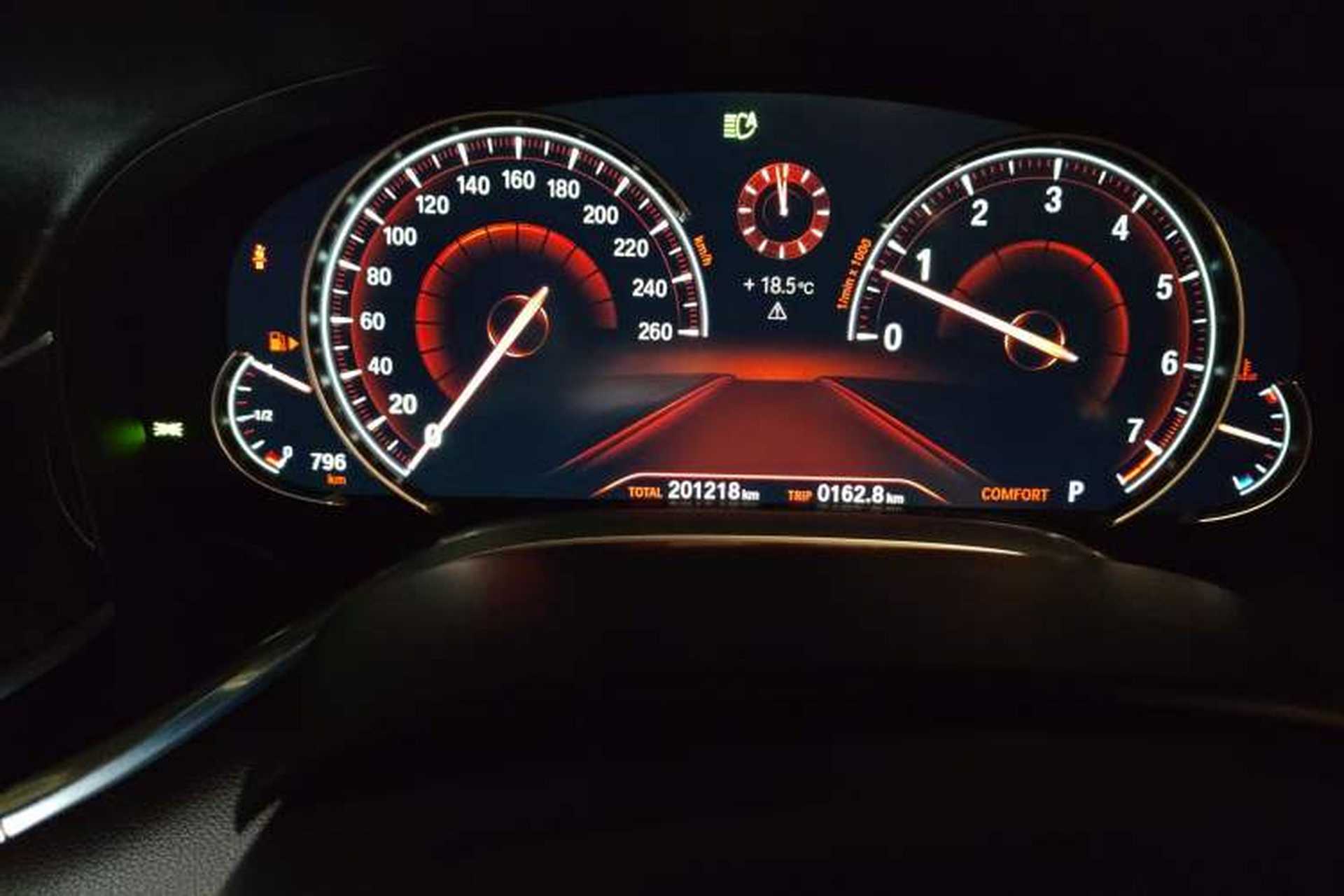 Used BMW 7 Series 2017 730Li Luxury Model Odometer Close Up