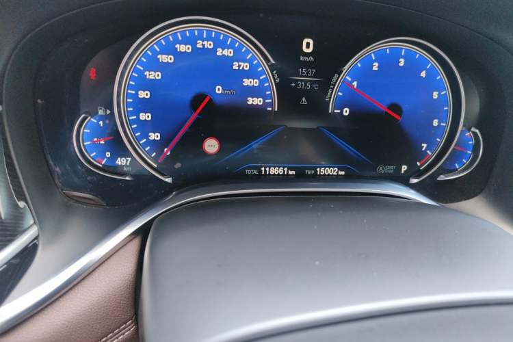 Used BMW 7 Series 2018 730Li Luxury Edition M Sport Package Odometer Close Up