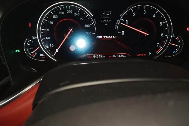 Used BMW 7 Series 2018 M760Li xDrive Odometer Close Up