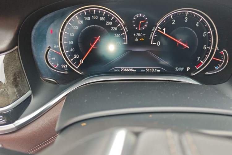 Used BMW 7 Series 2018 730Li Luxury Model Excellence Package Odometer Close Up