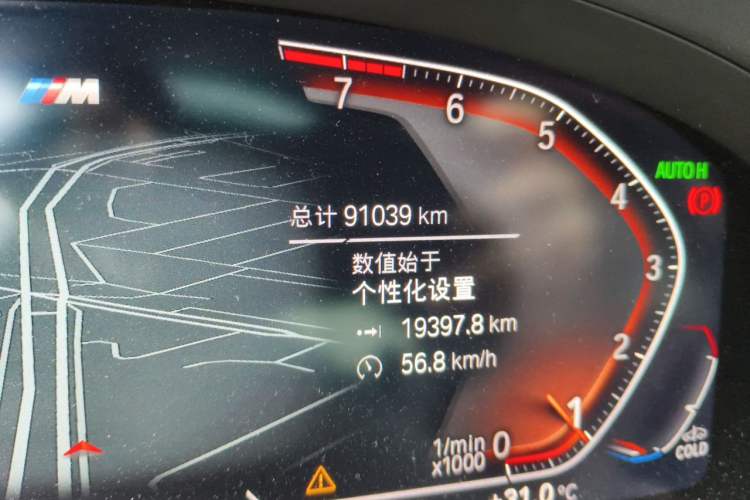 Used BMW 7 Series 2021 730Li M Sport Package Odometer Close Up