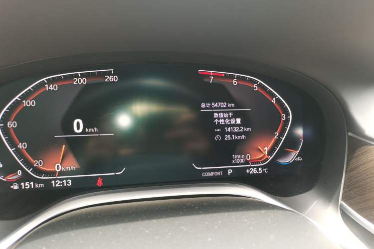 Used BMW 7 Series 2021 730Li Luxury Package Odometer Close Up