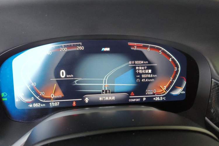 Used BMW 7 Series 2021 730Li M Sport Package Odometer Close Up