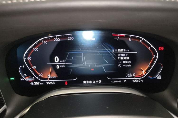 Used BMW 7 Series 2021 730Li M Sport Package Odometer Close Up