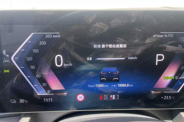 Used BMW i5 2024 eDrive 35L Luxury Model with M Sport Package Odometer Close Up