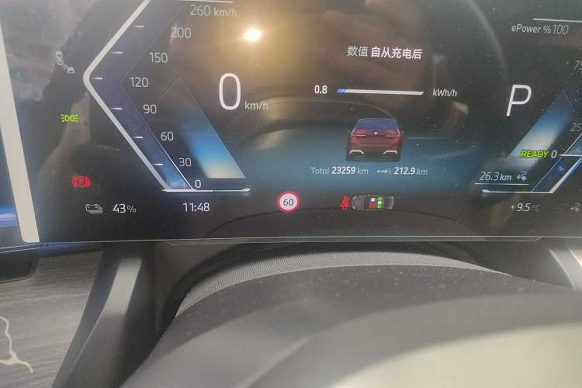 Used BMW i5 2024 eDrive 35L Luxury Model with M Sport Package Odometer Close Up