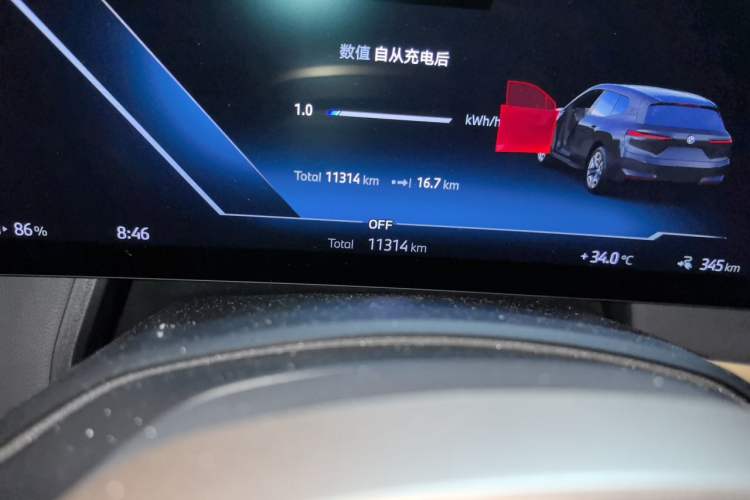 Used BMW iX 2023 Updated xDrive40 Odometer Close Up