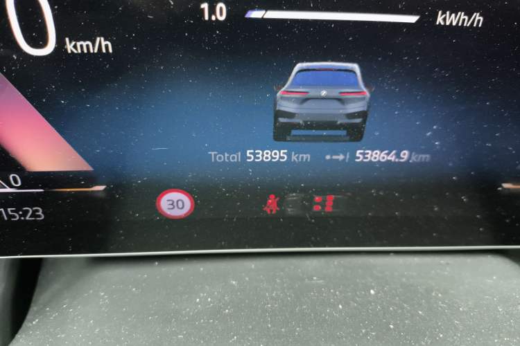 Used BMW iX 2023 Updated xDrive40 Odometer Close Up