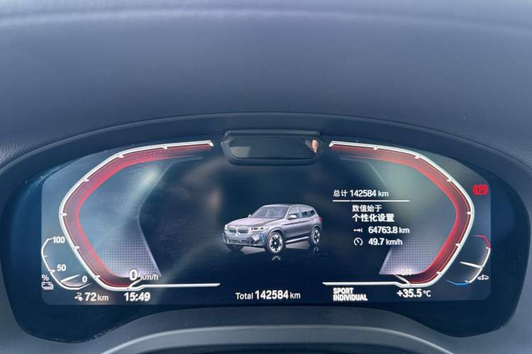 Used BMW iX3 2022 Leading Model Odometer Close Up