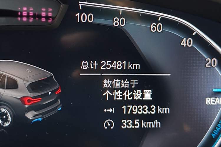 Used BMW iX3 2022 Leading Model Odometer Close Up