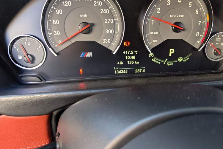 Used BMW M3 2014 M3 four-door sedan Odometer Close Up