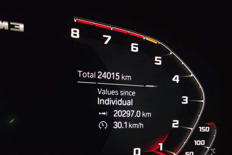 Used BMW M3 2021 M3 Sedan Thunder Edition Odometer Close Up