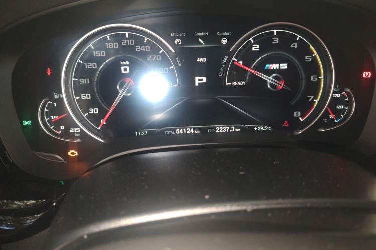 Used BMW M5 2018 M5 Odometer Close Up