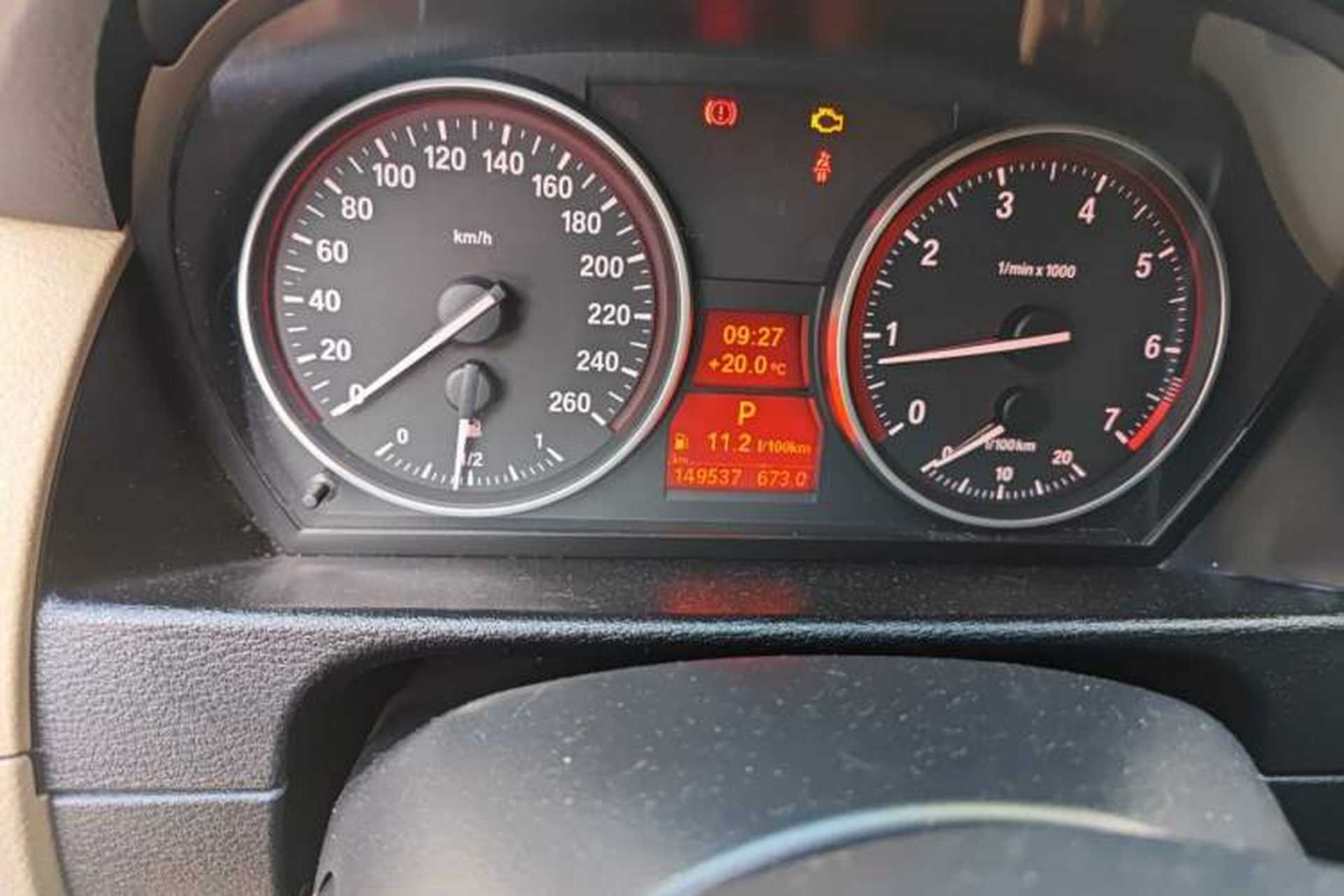 Used BMW X1 2012 sDrive18i Luxury Model Odometer Close Up