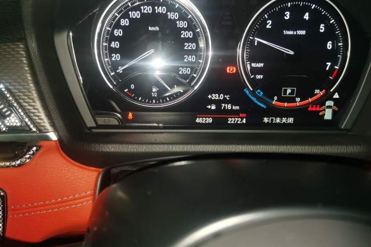 Used BMW X2 2021 sDrive25i Luxury Model with M Sport Package Odometer Close Up