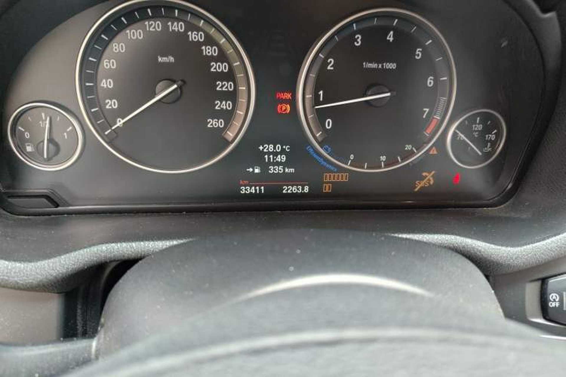 Used BMW X3 2016 sDrive20i Odometer Close Up