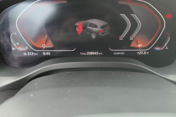 Used BMW X3 2020 xDrive25i M Sport Package Odometer Close Up