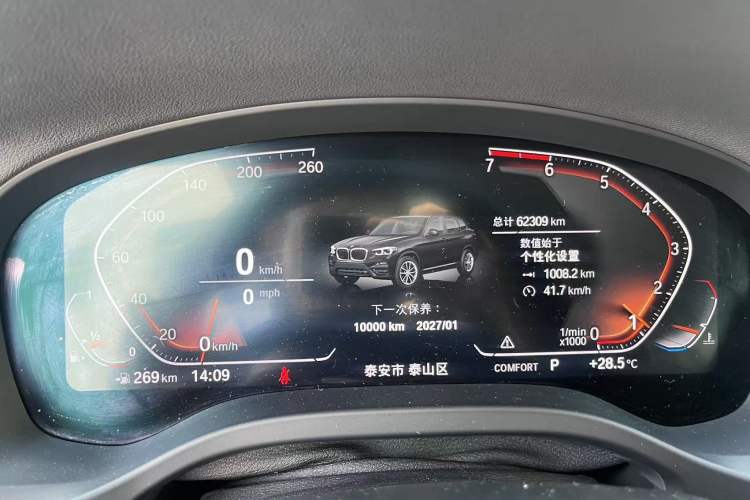 Used BMW X3 2020 xDrive28i Luxury Package Odometer Close Up