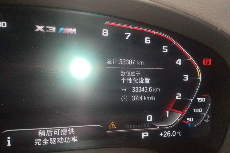 Used BMW X3 M 2022 X3 M Odometer Close Up
