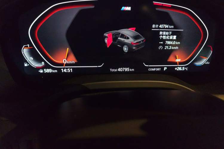 Used BMW X4 2020 xDrive25i M Sport Package Odometer Close Up