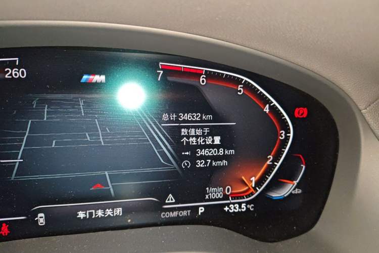 Used BMW X4 2021 xDrive 25i M Sport Night Edition package Odometer Close Up
