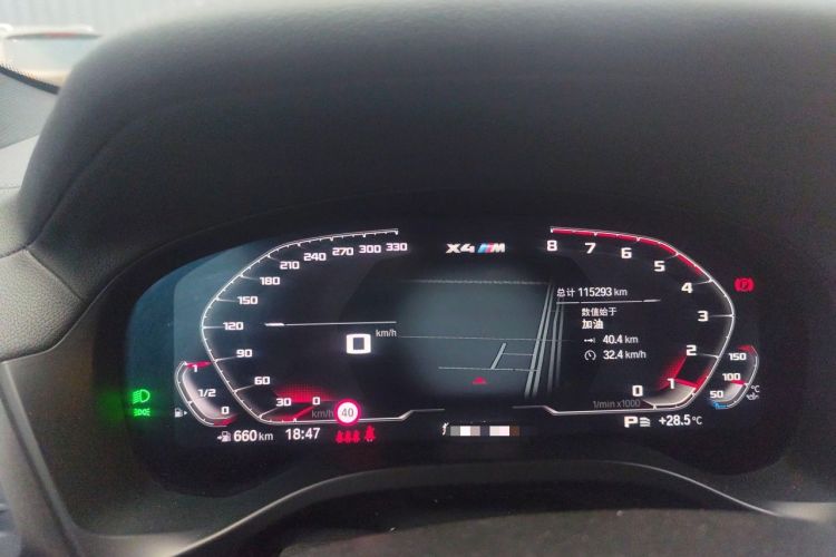 Used BMW X4 2022 xDrive 30i M Sport Night Edition package Odometer Close Up