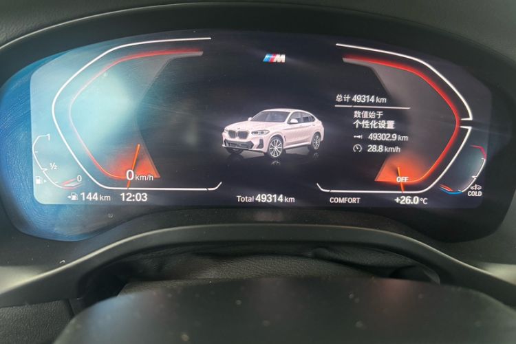 Used BMW X4 2022 xDrive 25i M Sport Package Odometer Close Up
